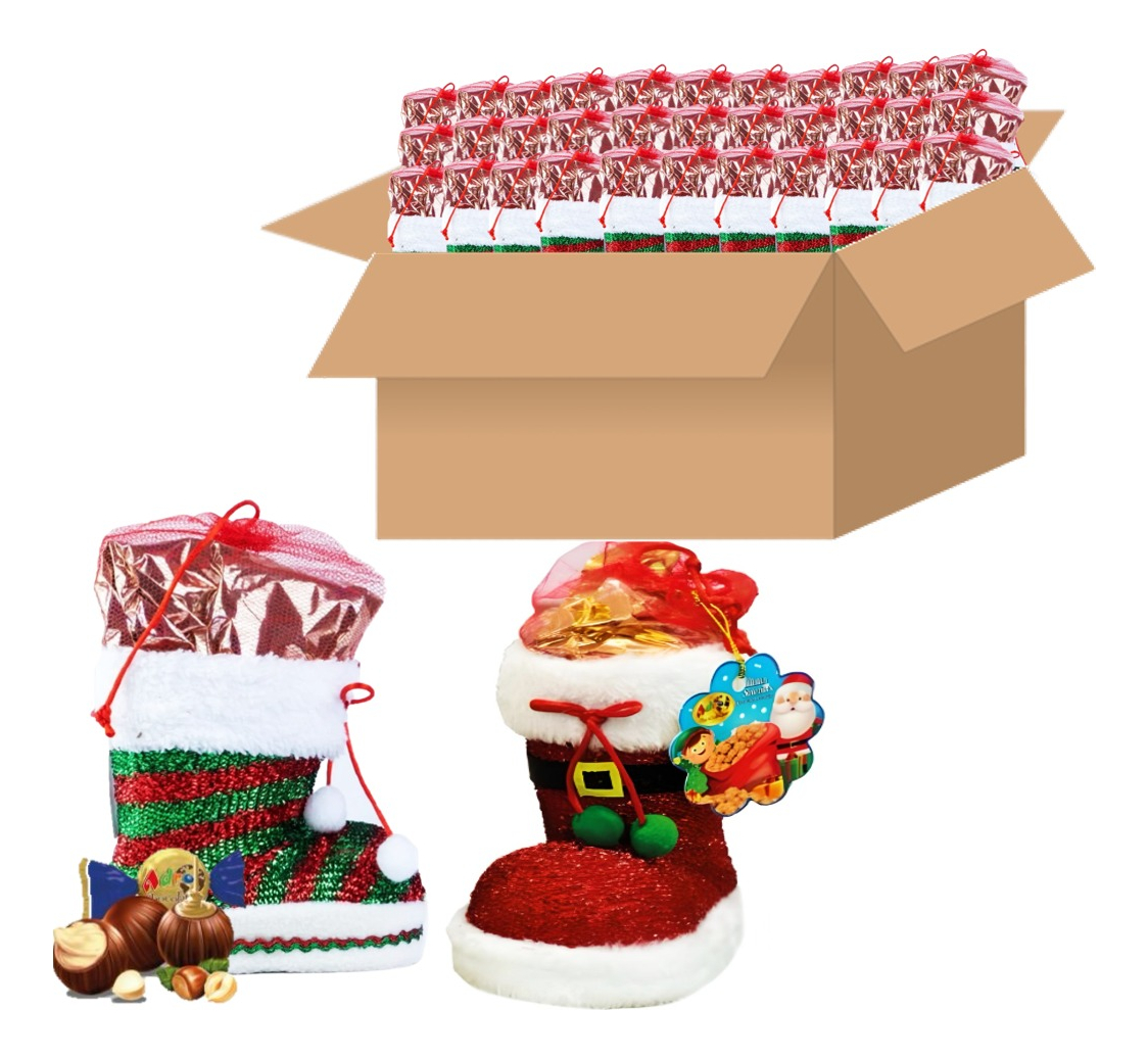 Estuche Regalo Bota Navidad Chocolates Navideños Adro X 33 U